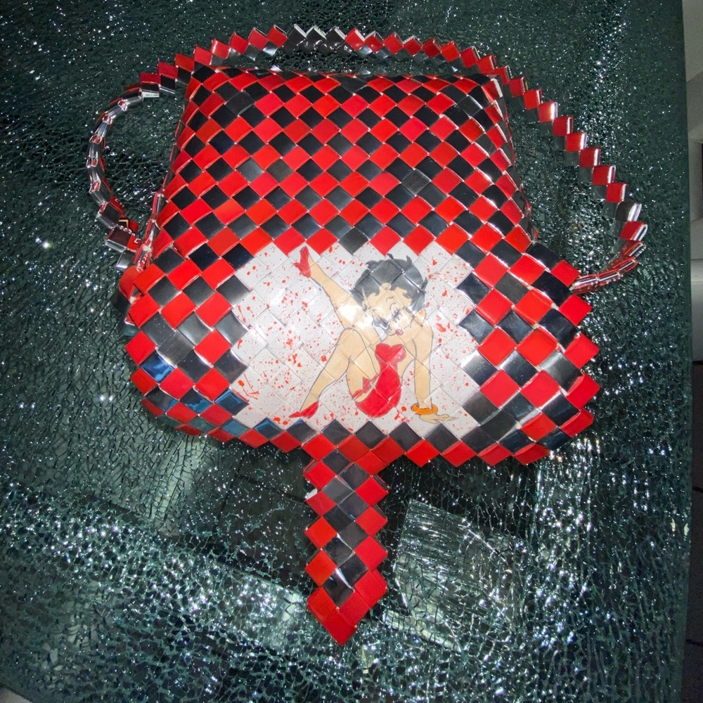 Betty Boop purse made of foil rappers.